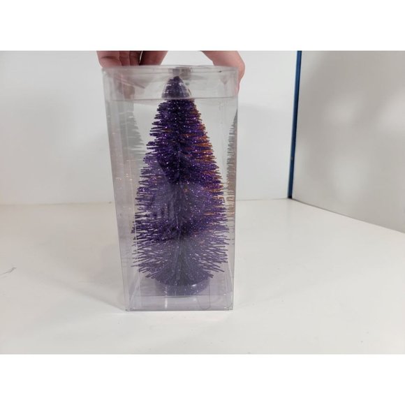 New Pack of 2 Glitter Bristle Bottle Brush Trees Glitter Black, Orange 6" each - Picture 3 of 5